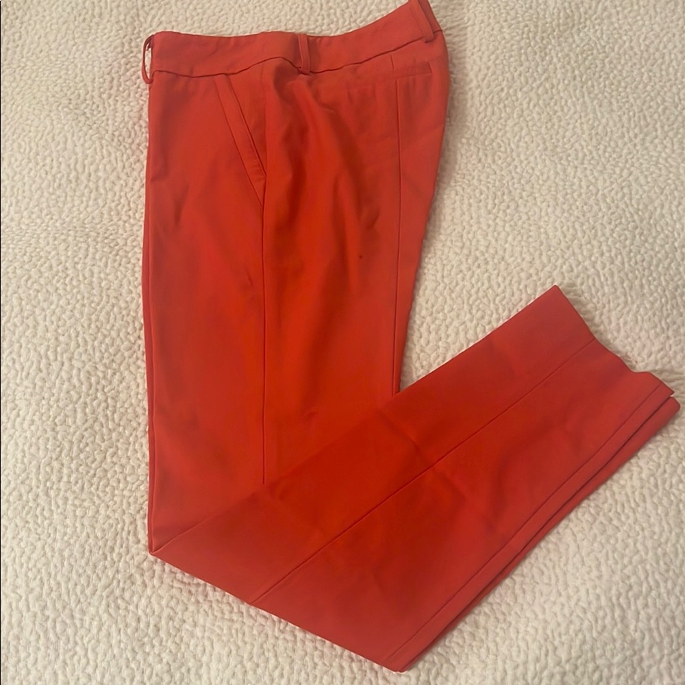 Trina Turk Red Dress Pants Tailored Cotton Blend